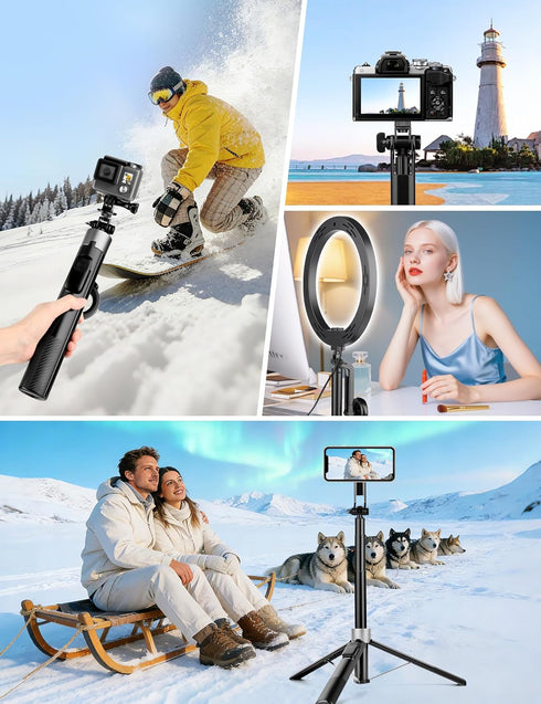 Victiv 68" Magnetic Tripod for iPhone Magsafe, Phone Tripod & Selfie Stick with Rechargeable Remote