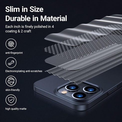 TORRAS Ultra-Thin Slim Fit Case for iPhone 13 Pro Max, Lightweight Hard PC Cover, Space Black