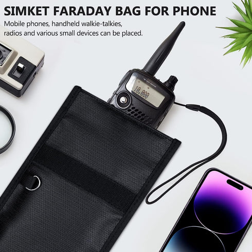 Simket 2 Pack, Faraday Bags for Phones and Car Key Signal Blocking Pouch, Cell Phone Signal Blocker, Car