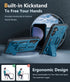 FNTCASE Galaxy S23 FE Case: Military Grade Shockproof TPU Cover with Kickstand & Screen Protector - Blue Full