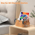 Pezin & Hulin Bamboo Charging Station Organizer for Multiple Devices, Desktop Docking Station with 5 Cables, NO Charger
