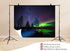 UPXIO 8x8ft Northern Lights Over Lake Backdrop Green Aurora Borealis and Starry Nordic Night Sky Photo Background