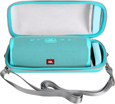 Mchoi Hard Portable Case for JBL Charge 4 / Charge 5 Waterproof Bluetooth Speaker, Teal, with Shoulder Strap, Case Only