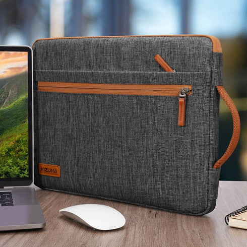 KIZUNA 10 Inch Water-Resistant Laptop Tablet Sleeve Case, Hand Bag for 9.7"-11" iPad Pro, 10.2" iPad, Brown