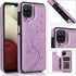 Asuwish Phone Case for Samsung Galaxy A12 with Tempered Glass Screen Protector Card Holder Wallet Cover Stand Flip Leather Cell Accessories Glaxay A 12 12A samsunga12case Cases Women Girl Purple