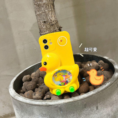 LMA Funny Phone Case for iPhone 13 Pro, Cute 3D Duck Games Soft Silicone Play Case for Teens - Yellow