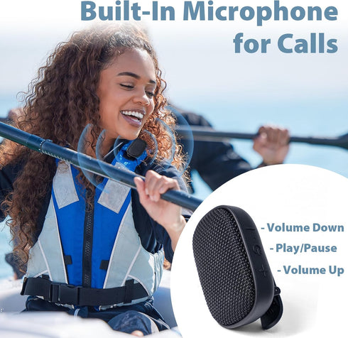 Travel Depot Wearable Bluetooth Speaker,Clip On Bluetooth Speaker w/Microphone, Portable Waterproof Wireless Speaker