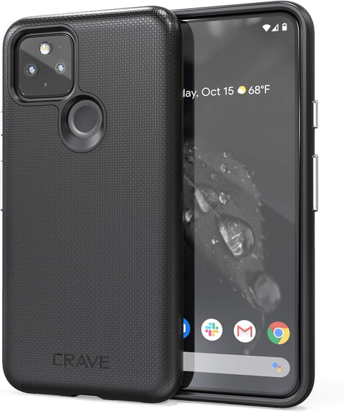 Crave Pixel 5 Case, Dual Guard Protection Series Case for Google Pixel 5 - Black