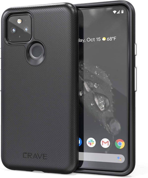 Crave Pixel 5 Case, Dual Guard Protection Series Case for Google Pixel 5 - Black