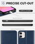 TUCCH Case Wallet for iPhone 11, PU Leather Flip Folio Case with Shockproof TPU Inner Shell, RFID Blocking, Dark Blue