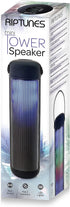 Riptunes Mini Tower Night Light Bluetooth Speaker, Portable Wireless Speaker with Changing LED Lights, Built-in FM Radio