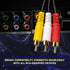 SatelliteSale 3 Male to 3 Male RCA Audio Video AV Composite Cable, Universal Wire PVC Black Cord, 3 feet