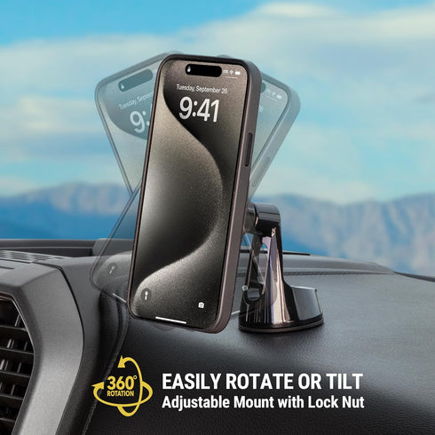 Scosche MPMSWDV Magnetic Phone Holder for Car, iPhone MagSafe Car Mount for Dashboard/Windshield/Vent