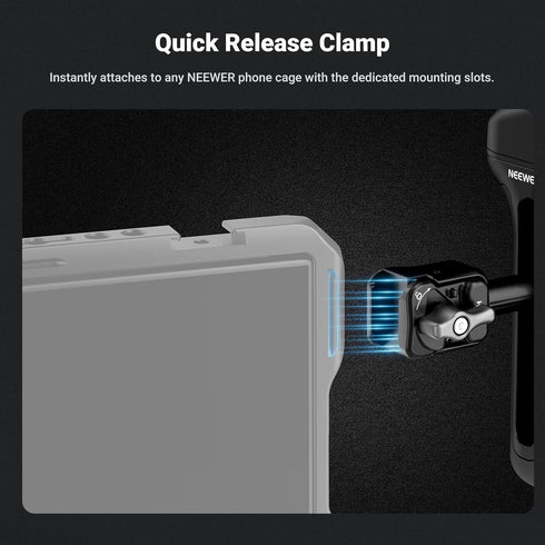NEEWER 360 PA148E Quick Release Side Handle with Bluetooth Shutter, Cold Shoe, Rotation, Compatible with iPhone Android