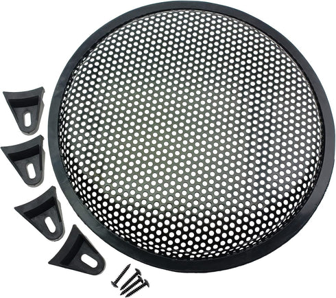 2 Pack 10 Inch Black Metal Mesh Speaker Grills Covers with Mounting Screws for Subwoofer Protective Case