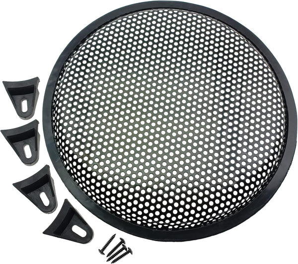 2 Pack 10 Inch Black Metal Mesh Speaker Grills Covers with Mounting Screws for Subwoofer Protective Case
