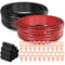 8 Gauge Wire (25ft Each - Red/Black), Copper Clad Aluminum CCA, Car Amplifier Power & Ground Cable
