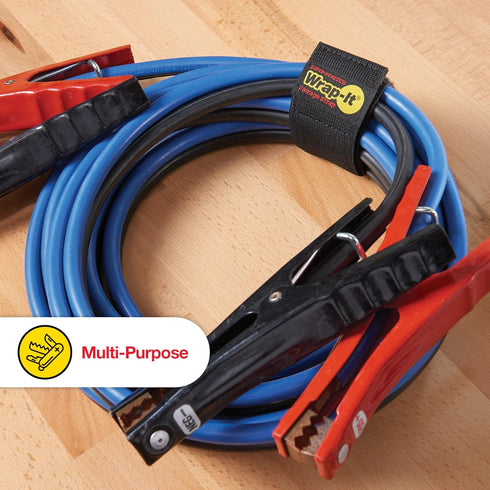 Wrap-It Storage Super-Stretch 12" Cinch Straps - 8 Pack Elastic Hook and Loop for Cord Organizer