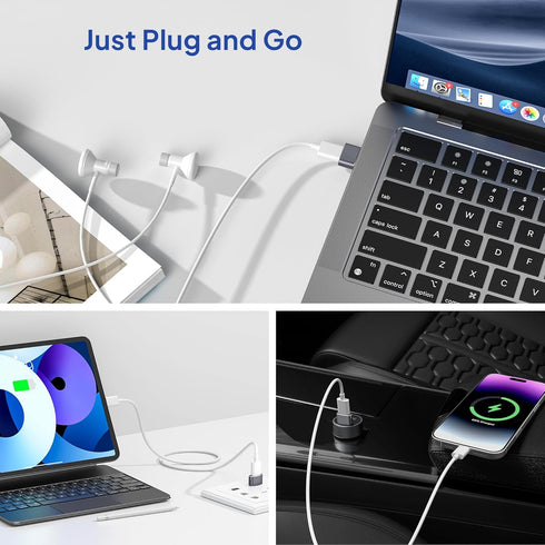 Elebase USB to USB C Adapter for Samsung Galaxy Z Flip 7, 4-Pack Type C Female to A Male Cable Converter for Z Fold Flip