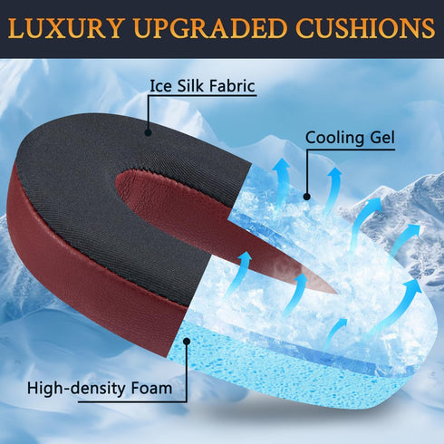 SOULWIT Cooling Gel Earpads Replacement for Sennheiser PXC480, PXC550, MB660 UC, Noise Isolation Memory Foam, Burgundy