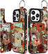 Shorogyt Wallet Case for iPhone 13 Pro, Card Holder, Designer Mushroom Flower Pattern, Magnetic Clasp Flip Folio