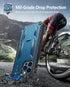 FNTCASE iPhone 12 Pro Max Case: Rugged Shockproof TPU, Military Grade Drop Protection, Kickstand, Matte Blue Cover.