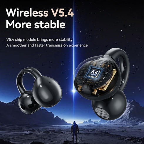 5.4 Open Ear Clip Headphones Wireless Earbuds Bluetooth Sports Earphones with Wireless LED Touch Screen Waterproof
