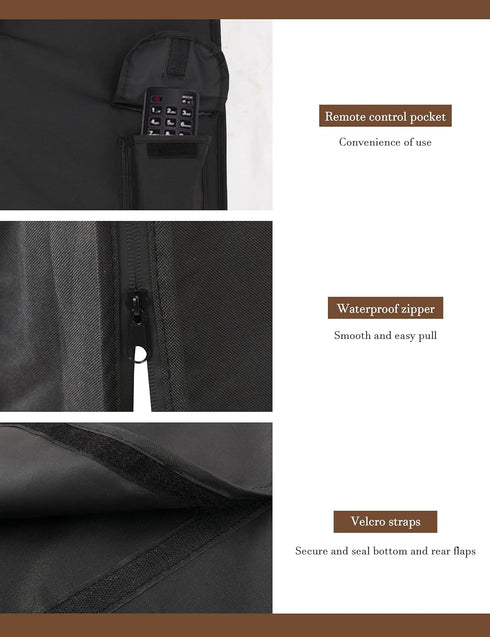 iBirdie Outdoor Waterproof TV Cover for 48 to 50 Inch Flat Screen, Weatherproof with Zipper, Black 600D Fabric