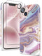 GVIEWIN Marble Case for iPhone 13, with Screen Protector & Camera Lens Protector, 10FT Military Grade Drop Protection