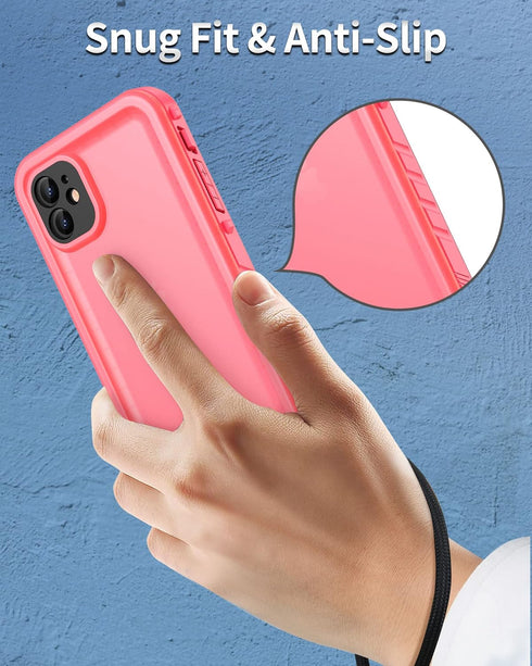 SPORTLINK Pink Waterproof Shockproof Case for iPhone 11, Full Body Heavy Duty Underwater Dustproof Protection