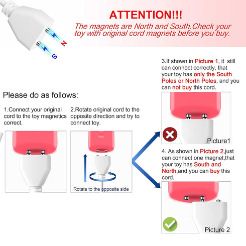 Bicmice Magnetic USB DC Charger Cable Replacement Charging Cord-(6mm/0.24in)