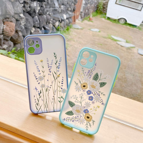 Ownest iPhone X/XS Case for Clear Flowers Pattern Frosted PC Back 3D Floral Girls Woman Soft TPU Bumper