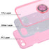Wisdompro Case for iPhone SE 2022/2020, for iPhone 8, for iPhone 7, Cute Glitter Bling Sparkly Case with Ring Stand,