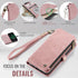Defencase iPhone 13 Pro Max Wallet Case with RFID Blocking Card Holder, PU Leather Magnetic Snap Flip Zipper Strap
