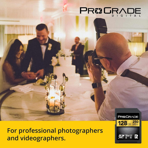 Prograde Digital SD UHS-II 128GB Card V60 - Up to 130MB/s Write, 250MB/s Read Speed for Vloggers, Filmmakers