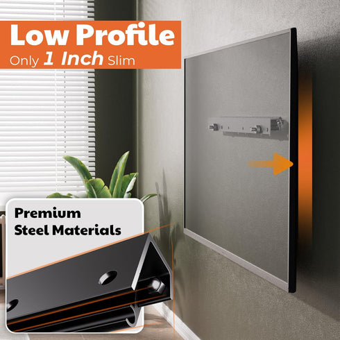 No Stud TV Wall Mount for 32-75 Inch TVs, Universal Studless Drywall Mount Bracket for Flat Screen TVs, Low Profile,