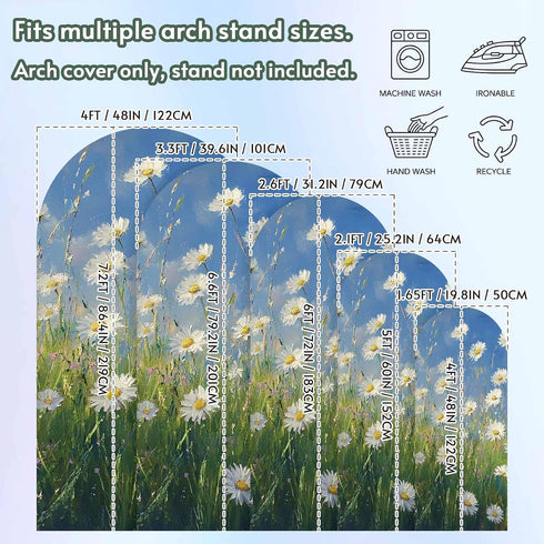 Jnbasdffb 6.6 Spring Floral Wedding Arch Cover,Stretchy Spandex Arch Backdrop Stand Covers FT,Pastoral Flowers Oil