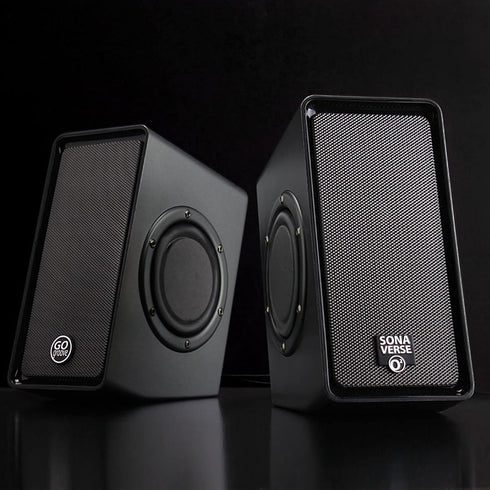 GOgroove Laptop Computer Speakers - SonaVERSE O2 USB Powered Desktop Speakers with Dual Passive Bass