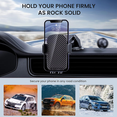 Qifutan Universal Car Phone Holder Automobile Cell Phone Holder Car Mount for iPhone Universal Car Dashboard Mount Fit