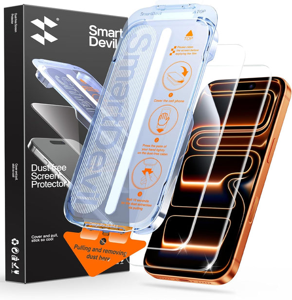 SMARTDEVIL 2 Pack for iPhone 17 Pro Max Screen Protector, 9H Hardness