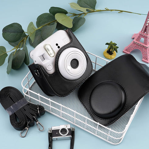Frankmate Protective Case for Fujifilm Instax Mini 12 11 9 - Instant Film Camera with Accessory Pocket and Adjustable
