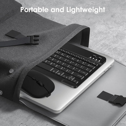LAMA 7 Colors Backlit Bluetooth Keyboard and Mouse, Ultra-Slim Wireless for iPad, iOS, Windows & Android