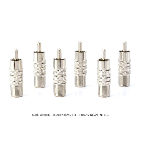 THE CIMPLE CO - RF (F81) and RCA Coaxial Adapter, 4 Pack for RG11, RG6, RG59, RG58, SDI, CCTV