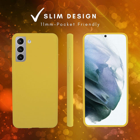 S21 Plus Phone Case | Extra Slim Premium Liquid Silicone with Microfiber Cloth and PC Material, Shockproof with Soft