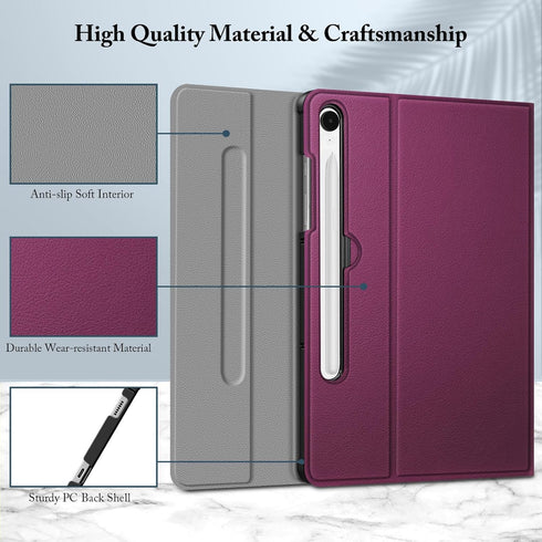 Fintie Keyboard Case for Samsung Galaxy Tab S9 FE 5G 10.9 Inch, Detachable Wireless Bluetooth Keyboard, Purple