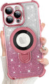 KANGHAR for iPhone 13 Pro Max Case, MagSafe Support, Kickstand, Electroplate Edge, Shockproof, Pink