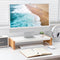 ARCOBIS Monitor Stand Riser, White Metal & Wood Computer Monitor Stand Riser