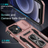 DEERLAMN iPhone 12/12 Pro Case - Rose Gold, Military Grade Shockproof, Slide Camera Cover, 2 Screen Protectors,