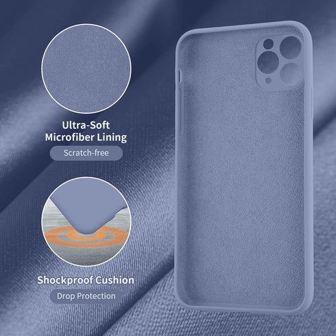 Cordking Silicone Ultra Slim Shockproof Case for iPhone 11 Pro, Soft Anti-Scratch Microfiber Lining, Enhanced Camera