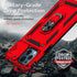 SunStory Red iPhone 12 Pro Max Case, with HD Screen Protector & Slide Camera Cover & Rotated Ring Kickstand